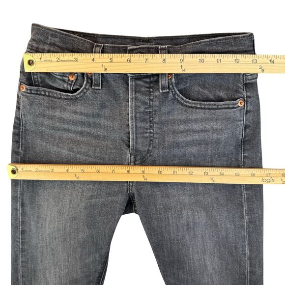 Levi’s Wedgie Jeans Women's 27 x 26 Faded Black Button Fly Raw Fray Hem Stretch - Picture 8 of 14